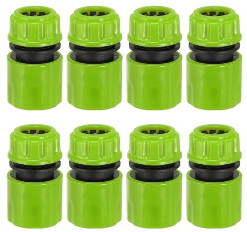 PATIKIL 1/2 Garden Hose Quick Connector Repair Extender, 8 Pcs Plastic Garden Water Hose Connectors Fittings Leakproof Design, Lime Green
