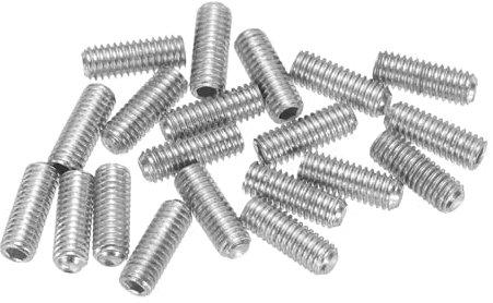 sourcing map Guitar Bridge Saddle Height Adjustment Screws Metric M3x8 Silver for Electric Guitars Bridge 20pcs
