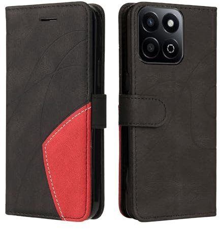 XINNI Housse pour Telephone Honor 200 Smart Etui, PU/TPU Rétro Retourner Cuir Coque Magnétique Anti Chute Portefeuille Protection Case Cover, Noir