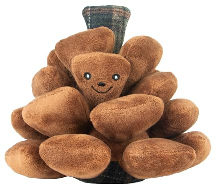 Ancol Heritage Traditional Plush Peter Pine Cone Dog Toy inspired by British countryside