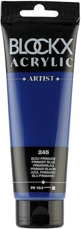 Blockx 61245BXC Acrylique Fine Semi-transparentee et Satinée - Bleu primaire PB 15:3 - 250ml