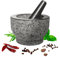 Mortero y pilón de granito natural sin pulir de 3,5 kg, 15 cm, patrones únicos, ideal para moler especias, hierbas y salsas, fácil de limpiar, regalo para entusiastas de la cocina