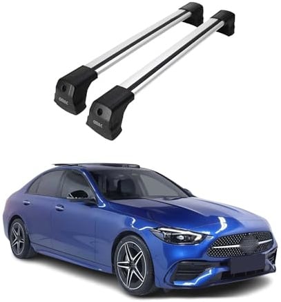 OMAC Dachträger für Mercedes C Klasse W206 2021-2026 Alu 2 Stangen Silber | Abschließbar, Querträger, Grundträger