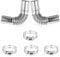 2 Set Diesel Heater Exhaust Pipe, Exhaust Pipe Elbow Connectors, Diesel Heater Exhaust with Exhaust Clamp, Stainless Steel Air Parking Heater Exhaust Pipe Tube, Exhaust Hose for Diesel Heater