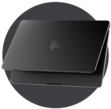 eleger Kristallmatt Hülle kompatibel mit MacBook Air 13 Zoll M5 M4 M3 M2, erschienen 2026 2025 2024 2022, Ultradünne Schutzhülle Harte Case für Mac Air 13,6, Space Schwarz Transparent