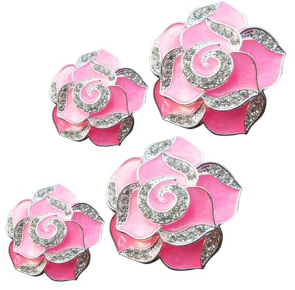 Clip Profumo Auto a Forma di Camelia, 4 Pezzi, Plastica | Gadget Macchina Interni, Profumo per Macchina Auto Donna, Decorazione per Auto Festa Estiva