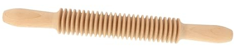 VINTORKY Rullo Tagliapasta in Legno per Pasta, Mattarello Rigato per Spaghetti e Tagliatelle, Finitura Liscia, Impugnatura Comoda per Cucina