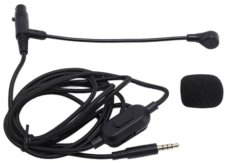 Plyisty Audio Cable with Mic, 3 Pin XLR Female to 3.5mm Headset Cable with Boom Microphone for Q701 K712 K702 K240 K240 MK II K141 K171 Headset Boom Microphone Cable