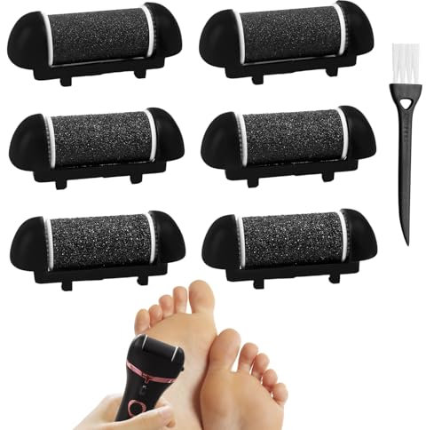 Replacement Roller Refill Heads,7PCS Micro Pedi Replacement Rollers Compatible with Scholl/Essy/Ratukall/Pedi Foot File,with 3 Types of Refill Rollers Coarse Regular Fine and Cleaning Brush