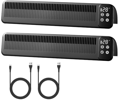 Esjay Radiator Fan Heating Booster, Improve Heat Distribution and Energy Saving, Smart Radiator Fan 2 Modes(2 Pack, Black)