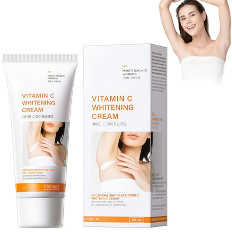 Crema Schiarente Corpo con Niacinamide, Vitamina C ed E, Idratante e Nutriente, Riduce la Melanina, Per Ascelle, Ginocchia, Collo, Interno Coscia, 60g, Adatta a Donne e Uomini