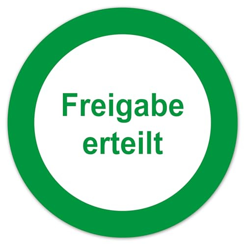 LabelTec Prüfplakette Freigabe erteilt ⌀30mm Aufkleber grün Prüfetikett wasserfest Industrie Kennzeichnung für Maschinen Anlagen Regal Freigabeaufkleber Prüfkennzeichen LTD021 (50)
