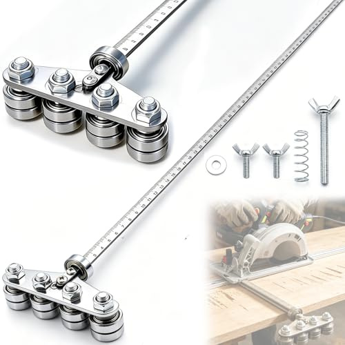 Circular Saw Guide Rail, Wood Cutting Guide Ruler, Adjustable Stainless Steel Positioning Calipers for Accurate Wood Measurements, Circular Saw Guide Woodworking DIY Tool for Circular Saws Hand Saws