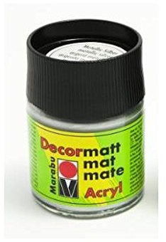Marabu Acrylfarbe Decormatt, metallic-silber, 50 ml, Glas VE = 1