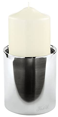 Fink Sobrio Stumpenhalter, Edelstahl, Silber, 11 x 11 x 10 cm