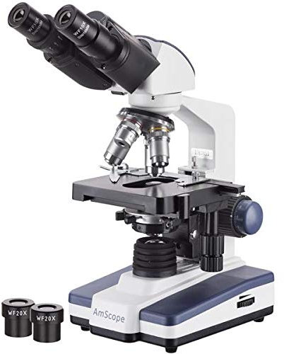 Binokulares LED-Mikroskop/ Labormikroskop/ Verbundmikroskop 40- bis 2000-fache Vergrößerung mit 3D Funtionen und Doppel Beschichtetenmechanische Objekttisch