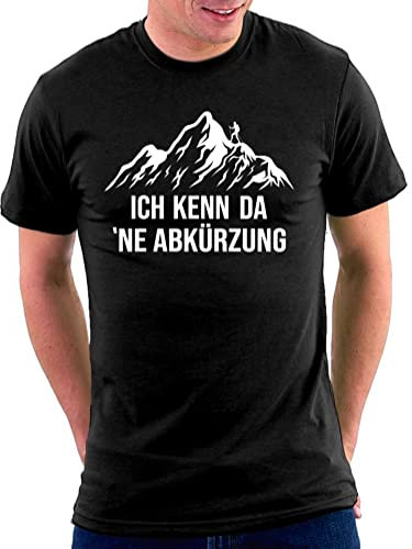 Lustige Sprüche Statement Wandern Hobby Ich Kenn da ne Abkürzung T-Shirt, Größe L, Schwarz