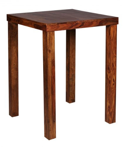 KADIMA Design Stehtisch Wood Massiv Holz Sheesham Bartisch Bistrotisch 80 x 80cm Tisch