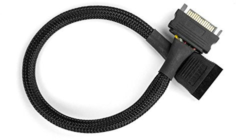 Cable alargador de alimentación interno PSU SATA de 30 cm, color negro, de Shakmods