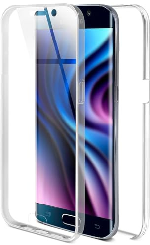 ONEFLOW Touch Case für Samsung Galaxy S6 Edge Hülle 360 Grad Komplett Schutz beidseitig, Handyhülle mit Displayschutz, TPU Schutzhülle durchsichtig vorne und hinten stoßfest, Klar