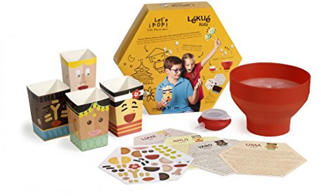 Lékué Let's Pop Popcorn-Maker, Silikon, mehrfarbig, 59,1 x 60,2 x 7 cm