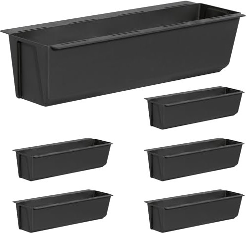 ARTECSIS Paletten Blumenkasten 6er Set Anthrazit Pflanzkasten Einsatz Europalette 37cm