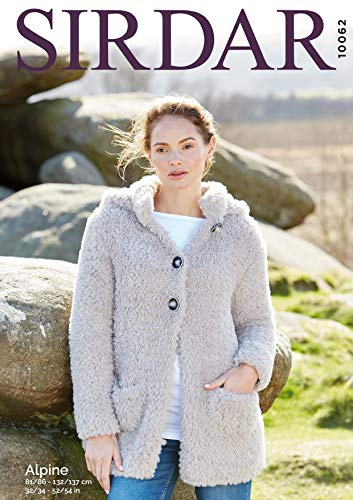 Sirdar Alpine Fur Effect Knitting Pattern -10062 Hooded Jacket