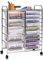 COSTWAY Carrito Auxiliar con Ruedas, Carro Almacenaje con 15 Cajones Apilables, Carrito Organizador con Ruedas Bloqueables de Metal para Cocina Oficina, Baño, 37x63x87cm (Transparente)
