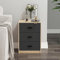 URBNLIVING 3 Drawer Wooden Bedroom Bedside Cabinet (Oak Carcass + Black Drawers)
