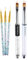 MUOBOFU 2 pcs Flat Nail Art Brosses Ombre Cheveux Professionnel Nail Art Peinture Dessin Stylo Brosse pour Acrylique Poudre UV Gel Vernis Ongles Conception avec Poignée Strass (d'or)