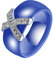 PAURO Damen Zirkon Engagement Hochzeit Band Ringe Keramik X-Form Blau Größe 68 (21.6)