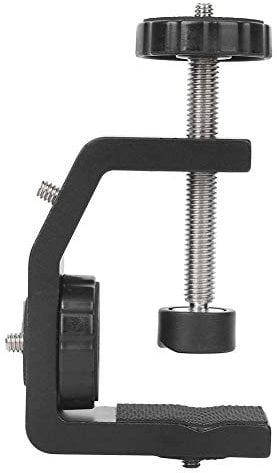 EBTOOLS Camera C Clamp,Large Aluminium Alloy Black C Clamp Mount Fixed Desktop Bracket Replacement for Flashlight Camera Tripod Photography