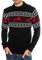 Red Bridge Herren Strickpullover Norweger Pullover Slim-Fit Plait Reindeer Navyblau XXL