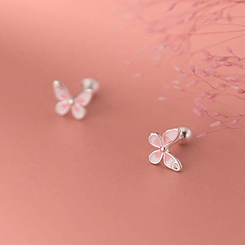 liuliu Orecchini a Bottone con Chiusura a Vite a Farfalla in Argento Sterling 925 con zirconi per Bambini Baby Girls Kid Tiny Mini orecchino