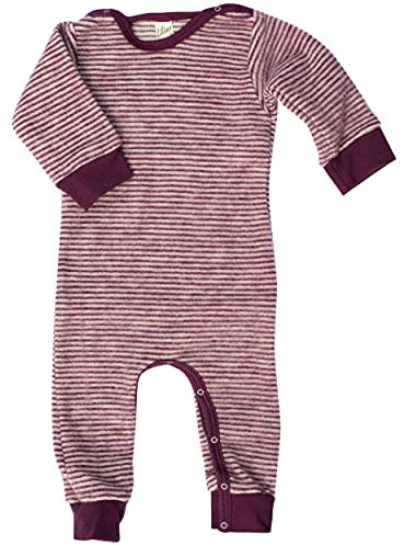 Lilano, Kinder/Baby Overall Ohne Fuß, 100% Wolle (kbT) (68, Beere Geringelt)