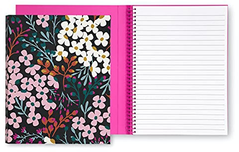 Kate Spade New York Concealed Mini Spiral Notebook, 8.25 x 6.75 Journal Notebook with 112 Lined Pages, Fall Floral