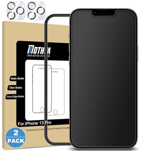 Mothca Panzer Matt Glas für iphone 13 Pro (6,1) mit Kameraschutz (2+2 Stück), Matte Schutzfolie Screen Protector 2.5D, Blendschutz, Anti-Fingerabdruck (Gilt Nur für iphone 13 Pro)