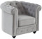 Vente-unique-Sessel - Samt - Hellgrau - Chesterfield