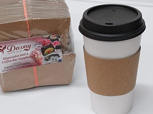 Paper Hot Cup Sleeve Jacket Holder | Corrugated Cardboard Protective Hot And Cold Insulator | Espresso Coffee Milk Tea Beverage And Hand Protector (Kraft, 100) (100)