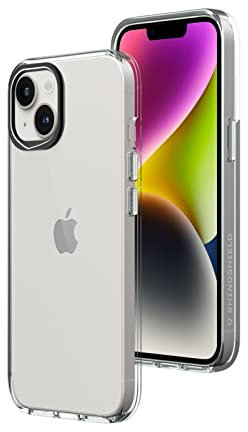 RhinoShield Crystal Clear Case kompatibel mit [iPhone 14/13] | Fortschrittliche Vergilbungsresistenz, Hohe Transparenz, Personalisierbare und Transparente Schutzhülle- Schwarz Kamera-Ring