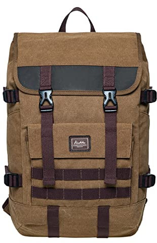 KAUKKO Schöner und durchdachter Rucksack mit Laptopfach für 15 Zoll Schule Uni 22L, Khaki Jnl-kf18-01, one size, Tagesrucksack
