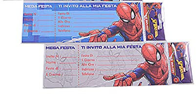 Tinta Unita Spiderman invito compleanno 15pz