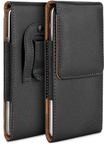 moex Plug Case Compatible with Nokia 6310 (2021) Case with Belt Clip, Mobile Phone Belt Bag Made of Vegan Leather, Mobile Phone Case for Inserting, Foldable Flip Protective Case, Black