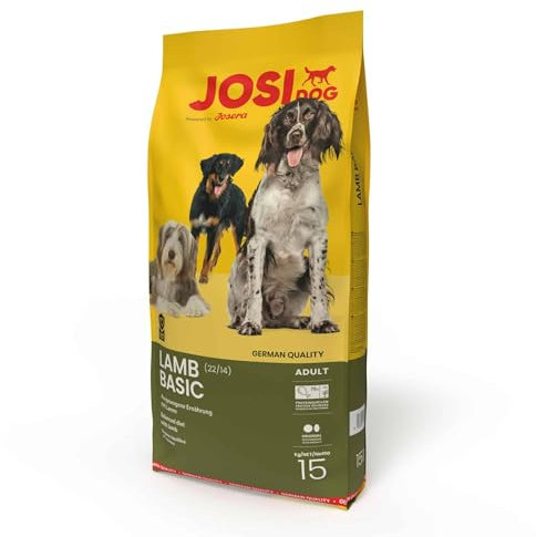 JosiDog Lamb Basic (1 x 15 kg) | Adult | Premium Trockenfutter für ausgewachsene normalaktive Hunde | mit schmackhaftem Lamm | Powered by JOSERA | Hundefutter | Alleinfutter | 1er Pack