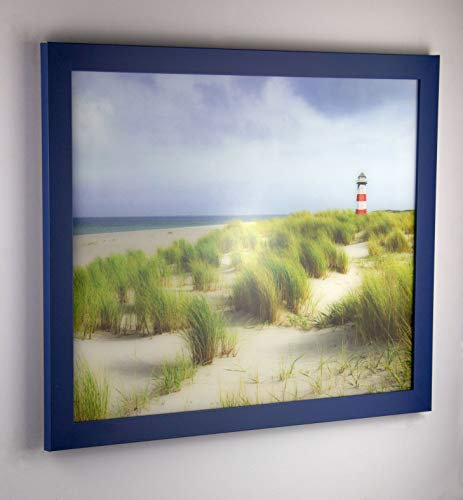 Montana Deluxe Bilderrahmen Posterrahmen 48x68 cm Puzzlerahmen Blau Ozeanblau Farbgruppe C Klares Kunstglas
