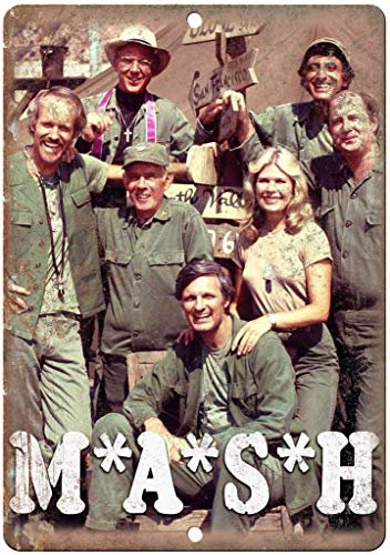 Retro Metall Blechschild Vintage MASH 1970er Jahre Army TV Show Aluminium Schild für Zuhause Kaffee Wanddekoration 20,3 x 30,5 cm