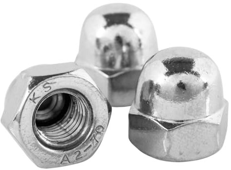 Topnorm24 - Hutmutter hohe Form DIN 1587 Edelstahl M6-100 Stück rostfrei A2 V2A Sechskant Hutmuttern Kappenmuttern für Schrauben & Unterlegscheiben & Gewindestangen (100, M6)