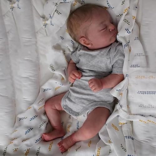 Zero pam Reborn Baby Puppen Junge 19 Zoll Realistisch Neugeborene Baby Wie Echt Lebensecht Silikon Baby Puppe Augen Geschlossen Reborn Baby Sieht Echt Aus Weiche Vinylpuppen