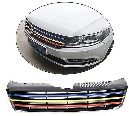 Auto Front Kühlergrille für VW Passat CC 2013-2015, Kühlergrill Frontstoßstangengrill Frontgrill Mesh Nebel Licht Rahmen Mesh Grille