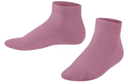 FALKE Unisex Kids Family K Sn Sustainable Cotton Low-Cut Plain 1 Pair Trainer Socks, Pink English Rose 8731, 3-5